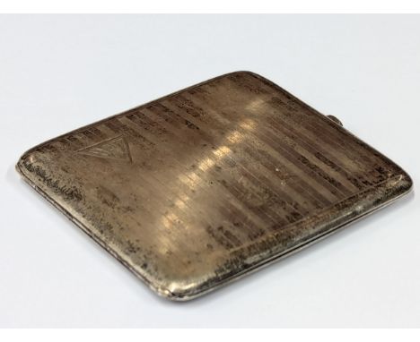 A vintage silver cigarette case.&nbsp; 96gms