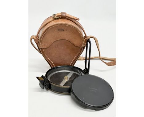 A military F.B &amp; S 1932 LTD surveying compass with case. 