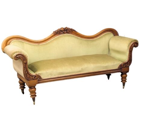 A Victorian mahogany framed double end couch / sofa. 210cm(1) 