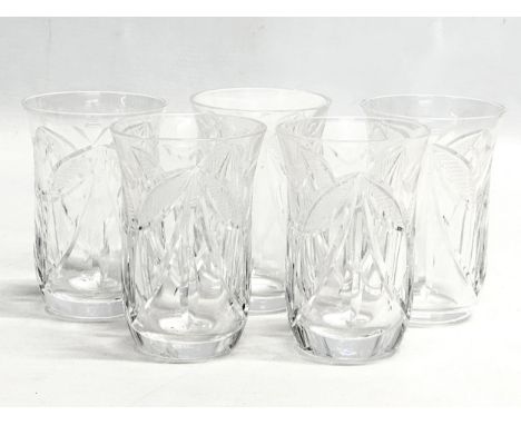 A set of 5 rare Waterford Crystal whiskey tumblers. 10cm 