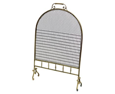 A large Early 20th Century brass firescreen. 57x87cm 