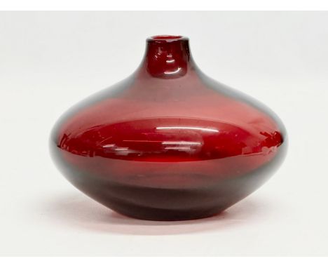 Johanna Jelinek. A Swedish ruby glass bud vase designed by Johanna Jelinek for IKEA. 13x10cm 