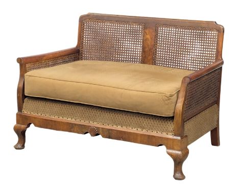 An Early 20th Century walnut framed two seater sofa with Berger back and sides. 119cm. 3 