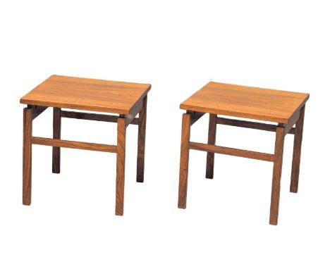 A pair of Mid Century rosewood lamp tables. 40x41cm(10) 