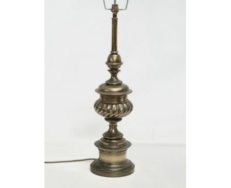 A large vintage heavy brass table lamp. 82cm 
