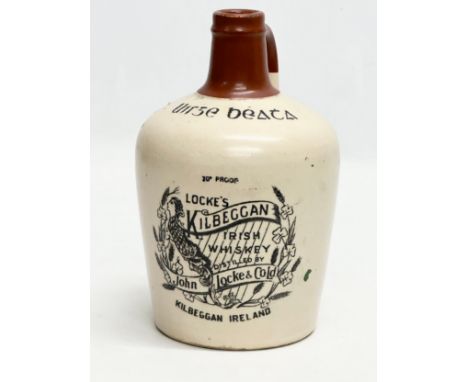John Locke &amp; Co LTD. A Locke’s Kilbeggan Irish Whiskey stoneware flagon/jug. 20cm 