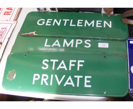 Three vintage enamel railway signs and one other  CONDITION REPORT We have attached a number of additional images to showcase