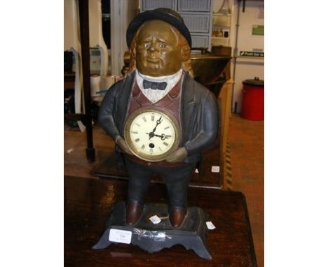 A Bradley & Hubbard John Bull Moving Eye cast iron clock 