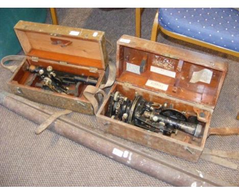 Two vintage theodolites, together with stand  CONDITION REPORT We have attached a number of additional images to showcase the