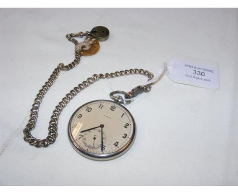 A Rolex pocket watch with separate second hand and a silver watch chain  CONDITION REPORT We have attached a number of additi