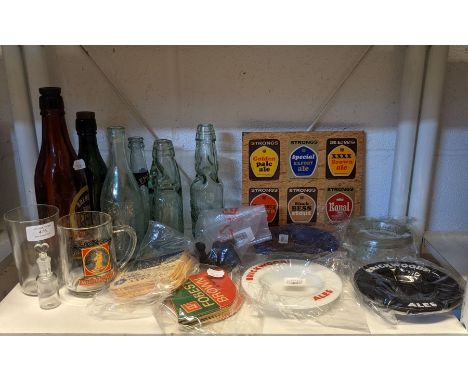 Mew, Langton & Co Isle of Wight vintage beer bottles, Brickwoods Ales ash trays, Whitbread coasters and other breweriana COND