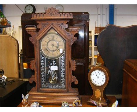 An eight day Ansonia 'Clarence' clock, together with one other clock 