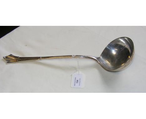 A heavy solid silver ladle - 34cms long CONDITION REPORT We have attached a number of additional images to showcase the lot i