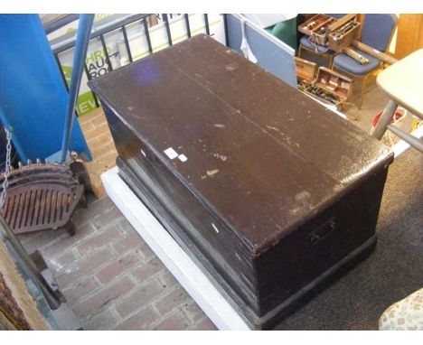 A vintage wooden trunk