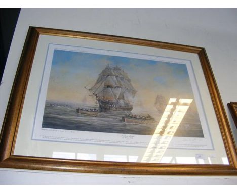 A Limited Edition print of tall ship - signed RICHARD WILLIS 