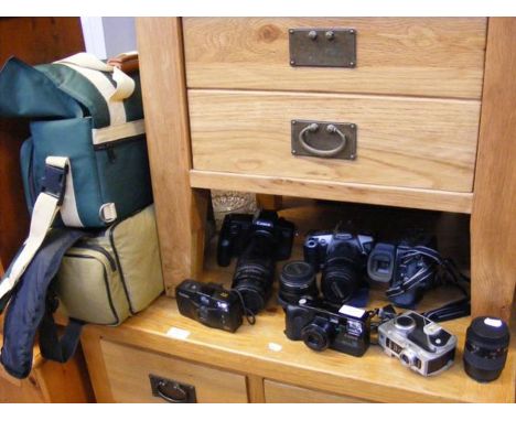 A quantity of vintage camera and video equipment