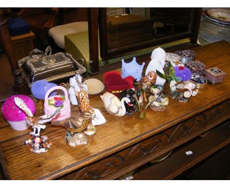 A collection of novelty trinket and pill boxes