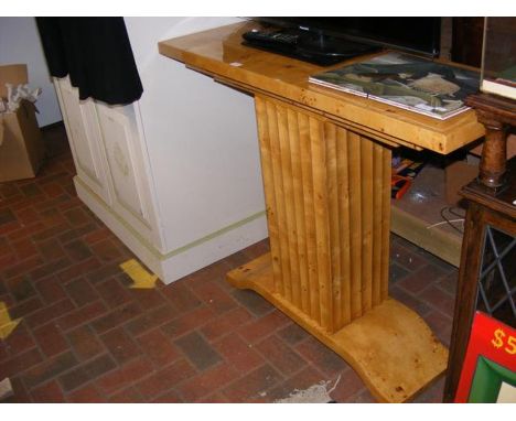 A wood effect console table - width 119cm 