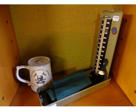 ACCOSON VINTAGE BLOOD PRESSURE GAUGE PLUS ROYAL LANCERS MUG AND TRAY