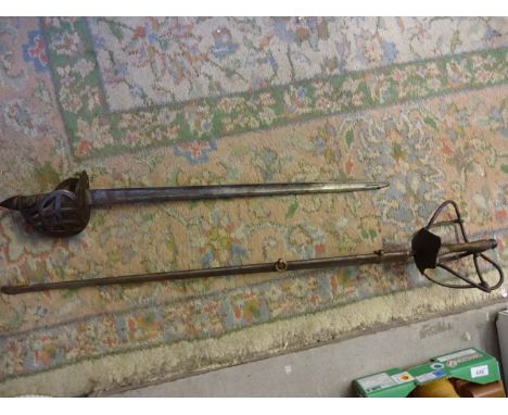 FENCING FOIL AND SWORD PLUS SCABBARD