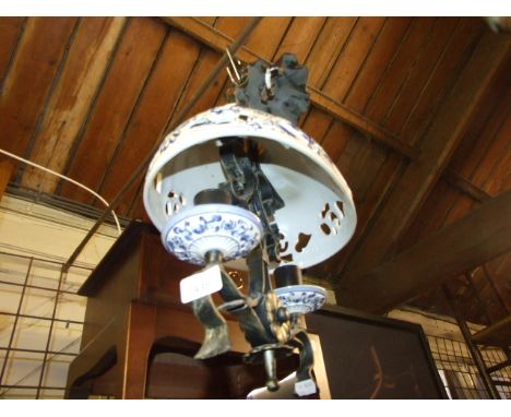 CERAMIC &amp; WROUGHT IRON CEILING LIGHT