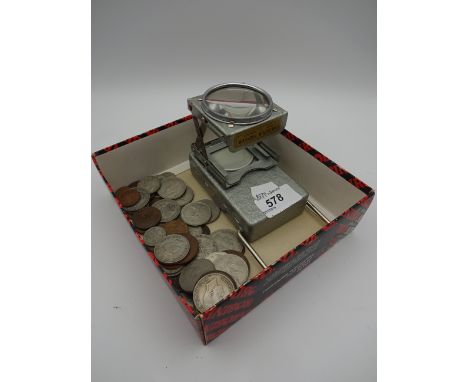 VINTAGE HUNTER SLIDE VIEWER PLUS SMALL QUANTITY OF COINS