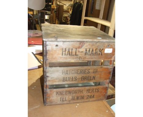 VINTAGE HATCHERIES HALL MARK HATCHERIES CRATE