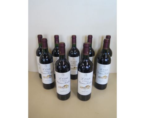 Nine bottles of Chateau Prieure Lichine 2001, Margaux, levels above shoulder, labels with some light wear, otherwise bottles 