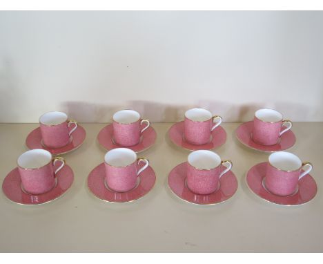 A set of eight Wedgwood bone china coffee cans and saucers - all good 