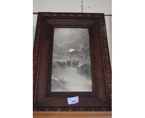 19TH CENTURY  MONOCHROME PRINT 'HIGHLAND CATTLE' 