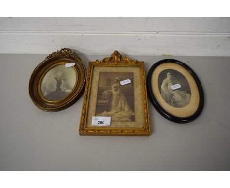 GROUP OF THREE VINTAGE PHOTOGRAPHS IN FRAME