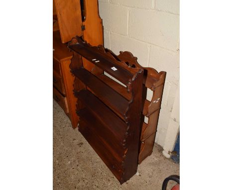TWO 20TH CENTURY OPEN BACK WALL SHELF UNITS, APPROX 73CM WIDE