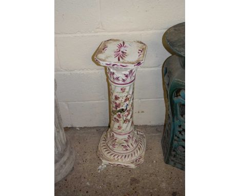 CERAMIC JARDINIERE STAND WITH ORIENTAL DECORATION, 70CM HIGH