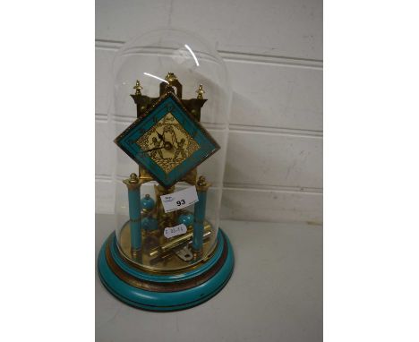 CLOCK UNDER GLASS DOME