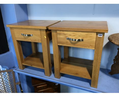 Pair of light oak bedside tables