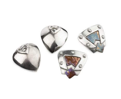 Liberty & Co.Silver ear clipssigned 'LY & CO.', hallmarks indistinctand a pair of bi-colour ear clips by the same makersigned