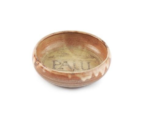 Ray Finch (1914-2012) at Winchcombe Pottery Bowlpainted 'Paul'impressed potter's seal15.5cm diameter. Provenance:The collecti