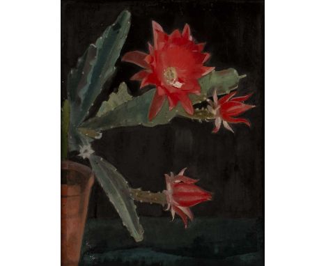 Margaret Gere (1878-1965)Cactussigned and titled (to artist's label on the reverse)oil on board32.5 x 25cm Provenance:The col