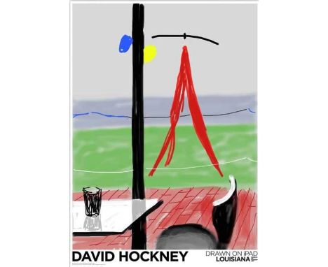 David Hockney (b.1937)Me Draw on Ipadfor  Louisiana Museum in Denmarkoffset lithograph59 x84cn, unframed.