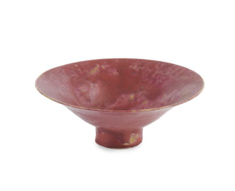 Emmanuel Cooper (1938-2012)Footed bowlpurple glazeimpressed potter's seal8cm high, 20cm diameter. Provenance:The collection o