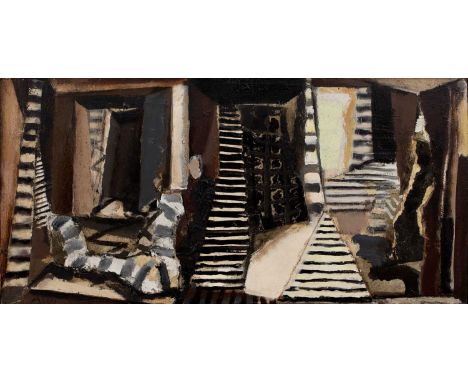 Anthony Whishaw (b.1930)Interior, 1986/7signed with initials (lower left), titled, and dated (to reverse)acrylic and collage 