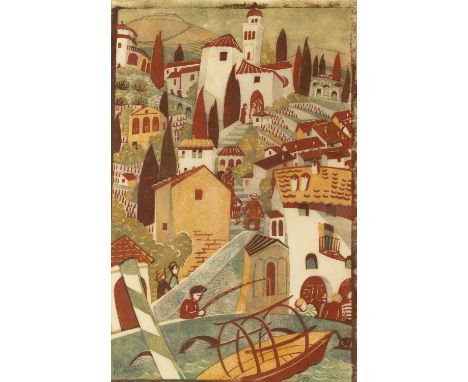 Lill Tschudi (1911-2014)Morcote, 194817/50, signed and numbered (lower)linocut37 x 24cm. Provenance:The collection of Margare