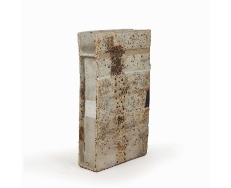 Robin Welch (1936-2019)Large floor standing slab vesselstoneware with textured glazesimpressed potter's seal78cm high.Conditi