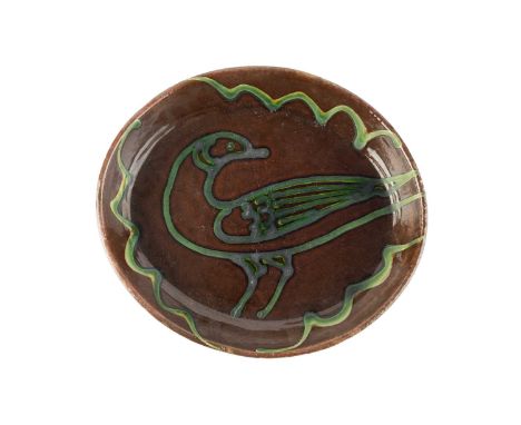 Michael Cardew (1901-1983) at Winchcombe PotteryDishslip decorated depicting a birdimpressed pottery and potter's seal and in