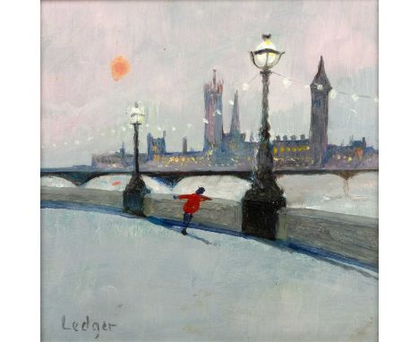 Janet Ledger (b.1931)First Lightsigned (lower left)oil on board14 x 14cm.Appears in good condition. Framed and glazed.