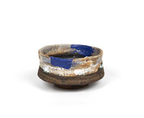 Robin Welch (1936-2019)Shallow footed bowlstonewareimpressed potter's seal12cm diameter.Overall glaze and firing faults as ex