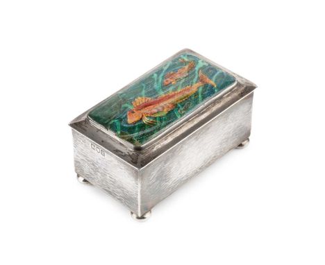 Guild of HandicraftArts and Crafts silver and enamel box, 1902possibly designed by Arthur Cameron or William Marksdepicting t