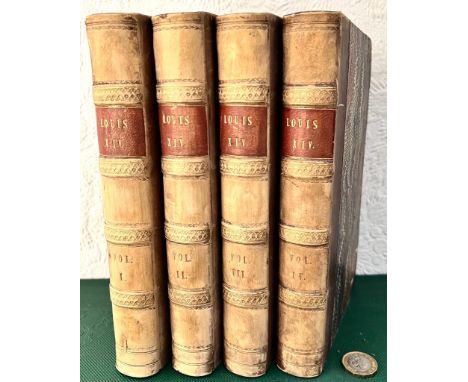 JAMES, G P R, 'LOUIS XIV', 1839, FOUR VOLUMES, QUARTER LEATHER BOUND MARBLED BOARDS