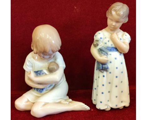 TWO ROYAL COPENHAGEN GLAZED CERAMIC FIGURES, NUMBERS. 1938 &amp; 3539 BOTH IN REASONABLE USED CONDITION