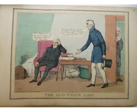 JOHN DOYLE "HB" (1797-1868): A Sketch Album containing approx. 60+ LITHO PRINT cartoons of a political nature, circa 1835-36,